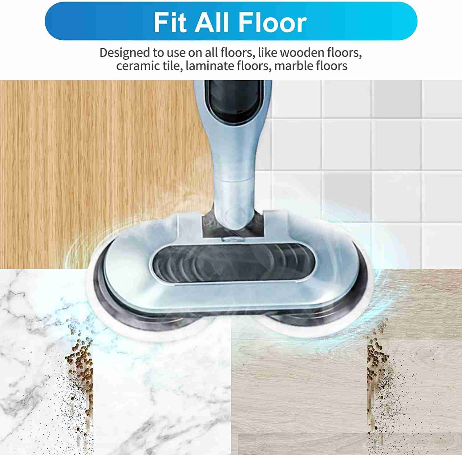 KEEPOW Steam Mop Replacement Pads Compatible with Shark Steam and Scrub Steam Mop, Washable Pad for Hard Floors, for Model XKITP7000