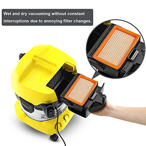 KEEPOW 2 Pack Flat Pleated Filter for Multi-Purpose Vacuum Cleaner Karcher WD4, WD5, WD6, MV4, MV5, MV6, Wet & Dry Vacuum Cleaner Filter Replacement