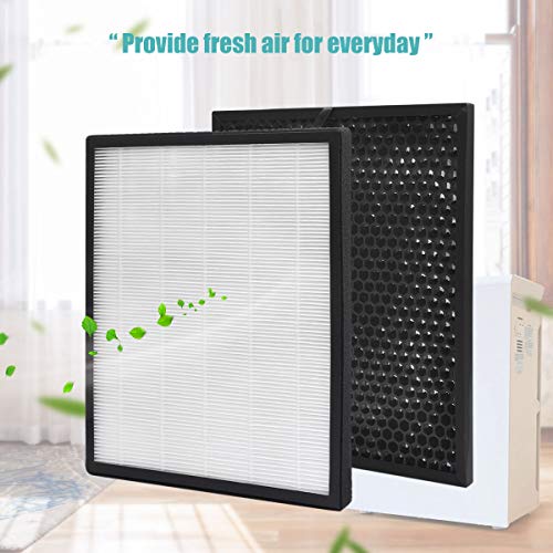 KEEPOW 2 Set Replacement Filter for Levoit Air Purifier LV-PUR131 and LV-PUR131S, True HEPA and Activated Carbon Filters Set