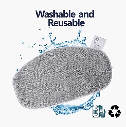 KEEPOW 8 Pads for Leifheit CleanTenso Steam Mop Mop Cover for Deep Pore Cleaning, Steam Mop with Velcro Underside, Grey