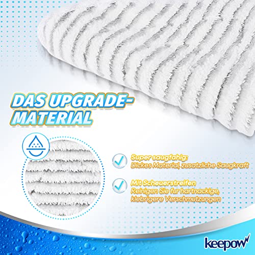 KEEPOW 6403M 8 rivestimenti di ricambio per pulitore a vapore Vileda compatibile con pulitore a vapore Vileda Steam e pulitore a vapore Vileda Steam Plus, materiale di aggiornamento (4 grigio + 4 bianco)