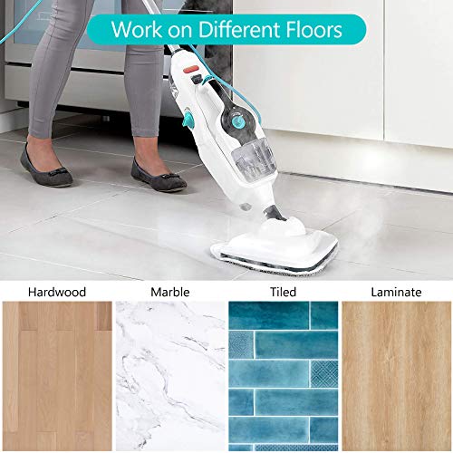 KEEPOW 8 Pack for Vax Steam Mop Replacement Pads, Compatible with Vax Steam Cleaner Mops S86-SF-CC, S85-CM and More, Type 1 (4 White + 4 Blue)