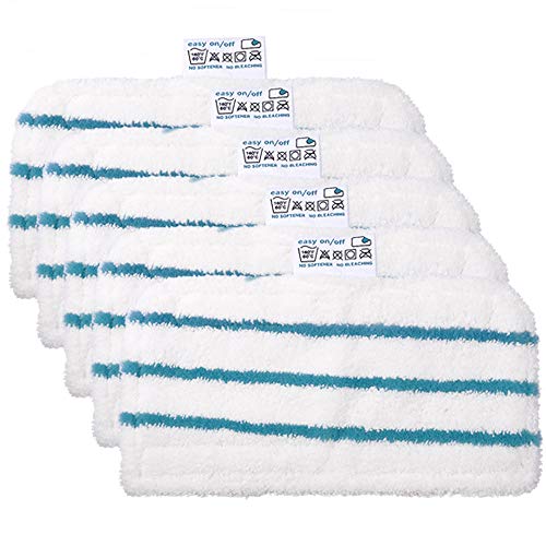 5 Tücher Mikrofaser Pad Waschbar für Black & Decker Steam Mop Dampfbesen Dampfreiniger, Zubehör FSMP20 für FSMH1321JMD, FSM1616, FSM1630