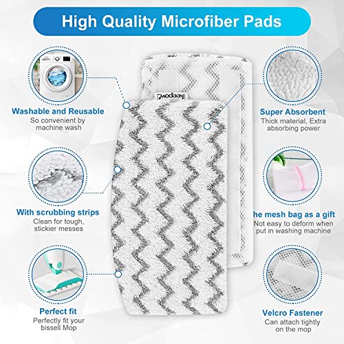 KEEPOW Paquet de 6 tampons de vadrouille en Microfibre de Remplacement S1000 recharges pour Nettoyeur de Sol Dur pour vadrouille à Vapeur Requin modèle S1000A S1000 S1000C S1000WM