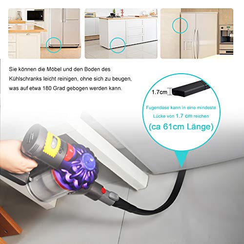 KEEPOW 1520V Bocchetta flessibile per bocchetta per aspirapolvere Dyson V15 V11 V10 V8 V7 V6 ricambio ugello piatto con 2 adattatori