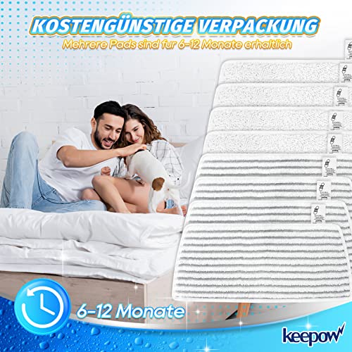 KEEPOW 8 Stück für Vileda Steam XXL Power Pad, Ersatzbezug Kompatibel Mit Vileda Steam XXL Dampfreiniger und Vileda Steam PLUS XXL Dampfreiniger, Upgrade-Material (4 Grau + 4 Weiß)