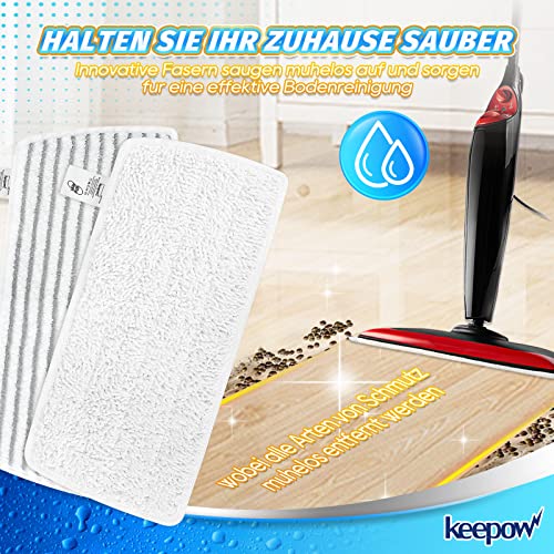 KEEPOW 8 Stück für Vileda Steam XXL Power Pad, Ersatzbezug Kompatibel Mit Vileda Steam XXL Dampfreiniger und Vileda Steam PLUS XXL Dampfreiniger, Upgrade-Material (4 Grau + 4 Weiß)