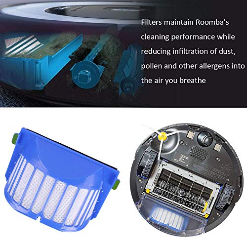 KEEPOW Replacement Accessories Kit for Roomba 600 Series 675 690 680 671 652 650 620 614 595 Vac Parts, 4 Hepa Filters,4 Side Brushes,1 Flexible Beater Brush,1 Bristle Brush,2 Cleaning Tool