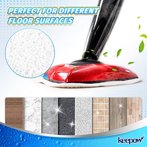 KEEPOW Lot de 5 tampons de rechange pour balai vapeur Viledas Steam Mop Plus et Viledas Steam Mop - Lavables