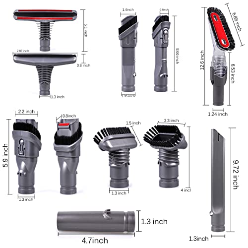 KEEPOW 1501V 7 pezzi Accessori per dyson Aspirapolvere portatili,Accessori Set adatti a V6,DC33,DC35,DC39, DC45, DC62