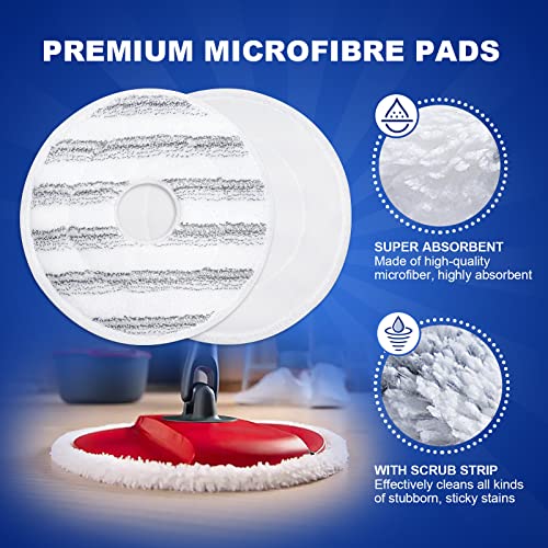 KEEPOW Lot de 4 pour Recharge de vadrouille Vileda Spin and Clean, Recharge Lavable et réutilisable pour tête de vadrouille Vileda Spin