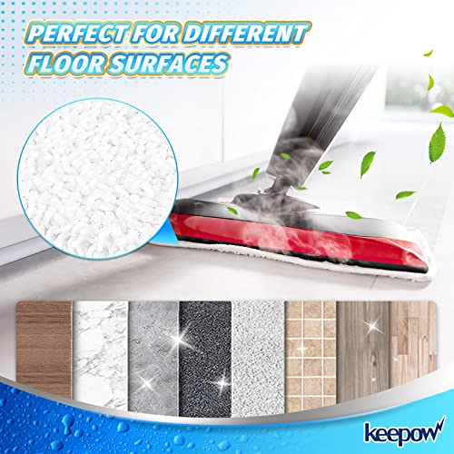 KEEPOW Lot de 8 housses de rechange pour nettoyeur vapeur Vileda XXL (blanc)