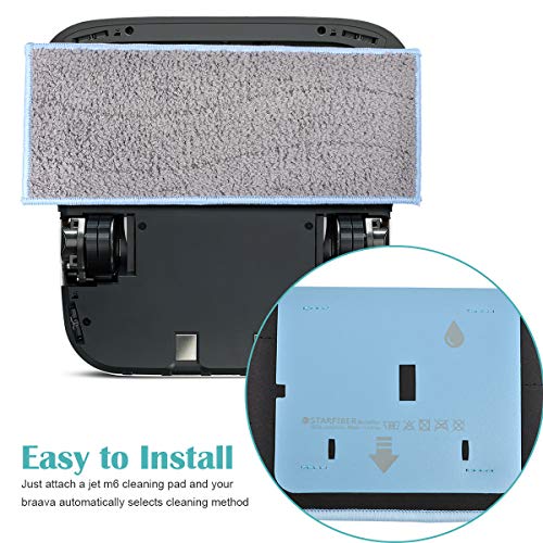 KEEPOW Lot de 4 serpillières lavables réutilisables pour Braava Jet M6134