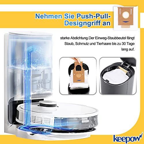 KEEPOW Lot de 5 sacs à poussière pour Ecovacs Deebot T9+ T9+ N8+ N8 Pro+ T8 T8+ T8 AIVI T8 AIVI+ DX93 DDX96 Yeedi K781+ Vac Aspirateur CH1918