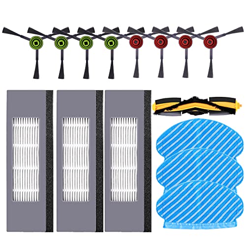KEEPOW Zubehör Set für Ecovacs Deebot OZMO 950 920, Bürste Filter Wischtuch Ersatzteile für yeedi 2 hybrid Staubsauger Roboter 15 Stück