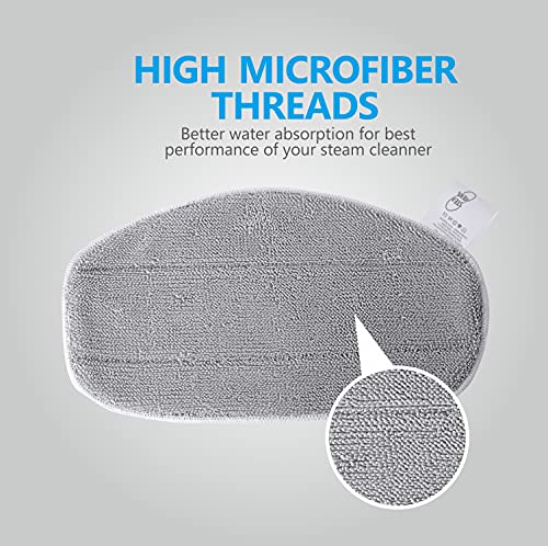 KEEPOW 8 Pads for Leifheit CleanTenso Steam Mop Mop Cover for Deep Pore Cleaning, Steam Mop with Velcro Underside, Grey