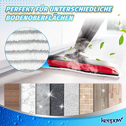 KEEPOW Lot de 6 housses de rechange pour nettoyeur vapeur Vileda Steam Plus XXL - Lavable en gris