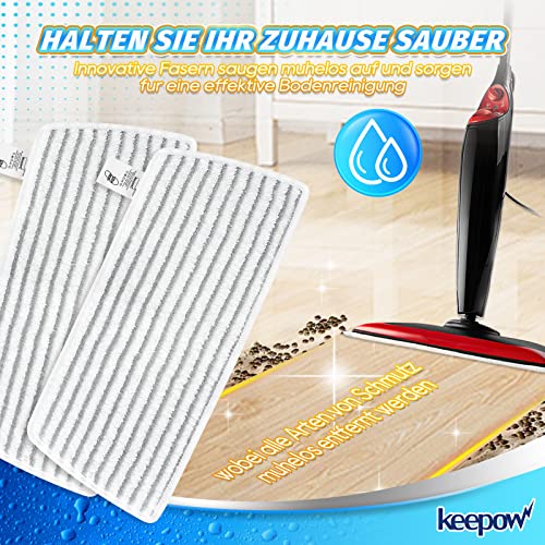 KEEPOW Lot de 6 housses de rechange pour nettoyeur vapeur Vileda Steam Plus XXL - Lavable en gris
