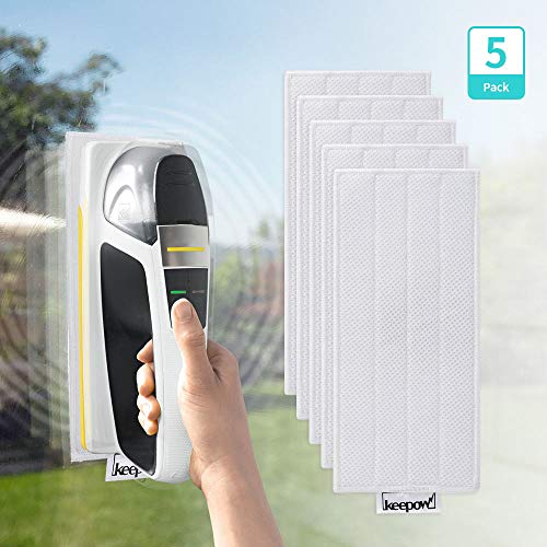 KEEPOW Microfibre Cloths Compatible with Kärcher KV 4 Cleaning Cloth, Velcro Fastening and Washable Pack of 5