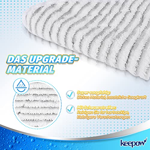 KEEPOW 8 Stück für Vileda Steam XXL Power Pad, Ersatzbezug Kompatibel Mit Vileda Steam XXL Dampfreiniger und Vileda Steam PLUS XXL Dampfreiniger, Upgrade-Material (4 Grau + 4 Weiß)