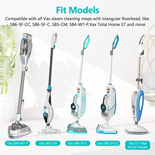 KEEPOW 8 Pack for Vax Steam Mop Replacement Pads, Compatible with Vax Steam Cleaner Mops S86-SF-CC, S85-CM and More, Type 1 (4 White + 4 Blue)