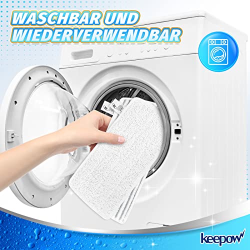 KEEPOW 8 Stück für Vileda Steam XXL Power Pad, Ersatzbezug Kompatibel Mit Vileda Steam XXL Dampfreiniger und Vileda Steam PLUS XXL Dampfreiniger, Upgrade-Material (4 Grau + 4 Weiß)