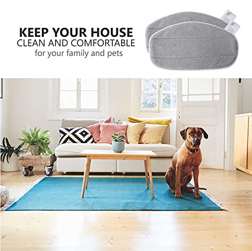 KEEPOW 8 Pads for Leifheit CleanTenso Steam Mop Mop Cover for Deep Pore Cleaning, Steam Mop with Velcro Underside, Grey