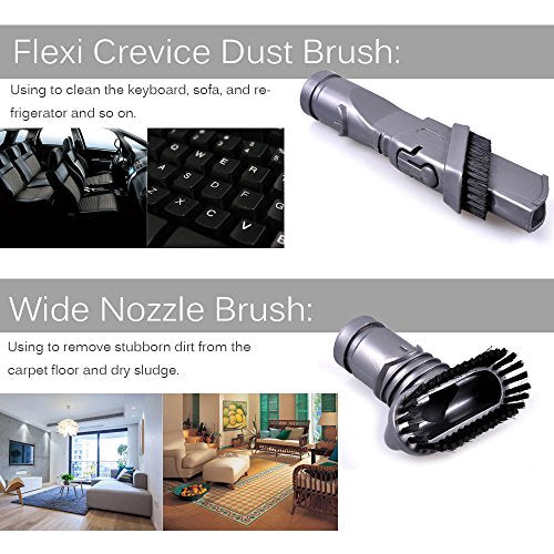 KEEPOW 1501V 7 pezzi Accessori per dyson Aspirapolvere portatili,Accessori Set adatti a V6,DC33,DC35,DC39, DC45, DC62