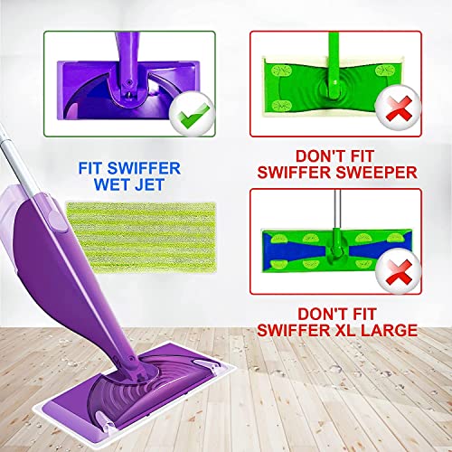 KEEPOW 11.8*5.5 Inches Green Microfiber Mop Pads 5 Pcs