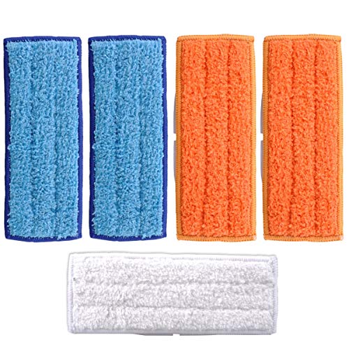 KEEPOW Washable Microfiber Cleaning Pads for iRobot Braava Jet 240 241 Included (2 pcs Wet Pads, 2 pcs Damp Pads and 1pcs Dry Pad)
