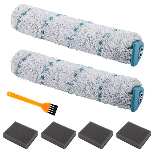 Zubehör Set für Leifheit Akku Saugwischer Regulus Aqua PowerVac Nassauger LH11914 LH11922 LH11923 | 2 Mikrofaserwalze + 4 Schwammfilter + 1 Reinigungsbürste