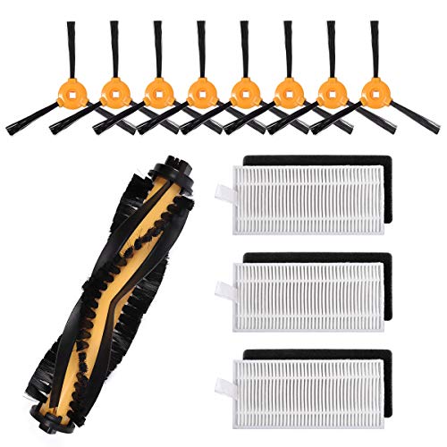 KEEPOW Lot de 12 pièces de Rechange pour aspirateur Robot Ecovacs Deebot N79S N79 - Brosse Principale HEPA Filtre latéral Accessoire pour RoboVac 11 Cecotec Conga Excellence 990
