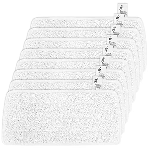 KEEPOW Lot de 8 housses de rechange pour nettoyeur vapeur Vileda XXL (blanc)