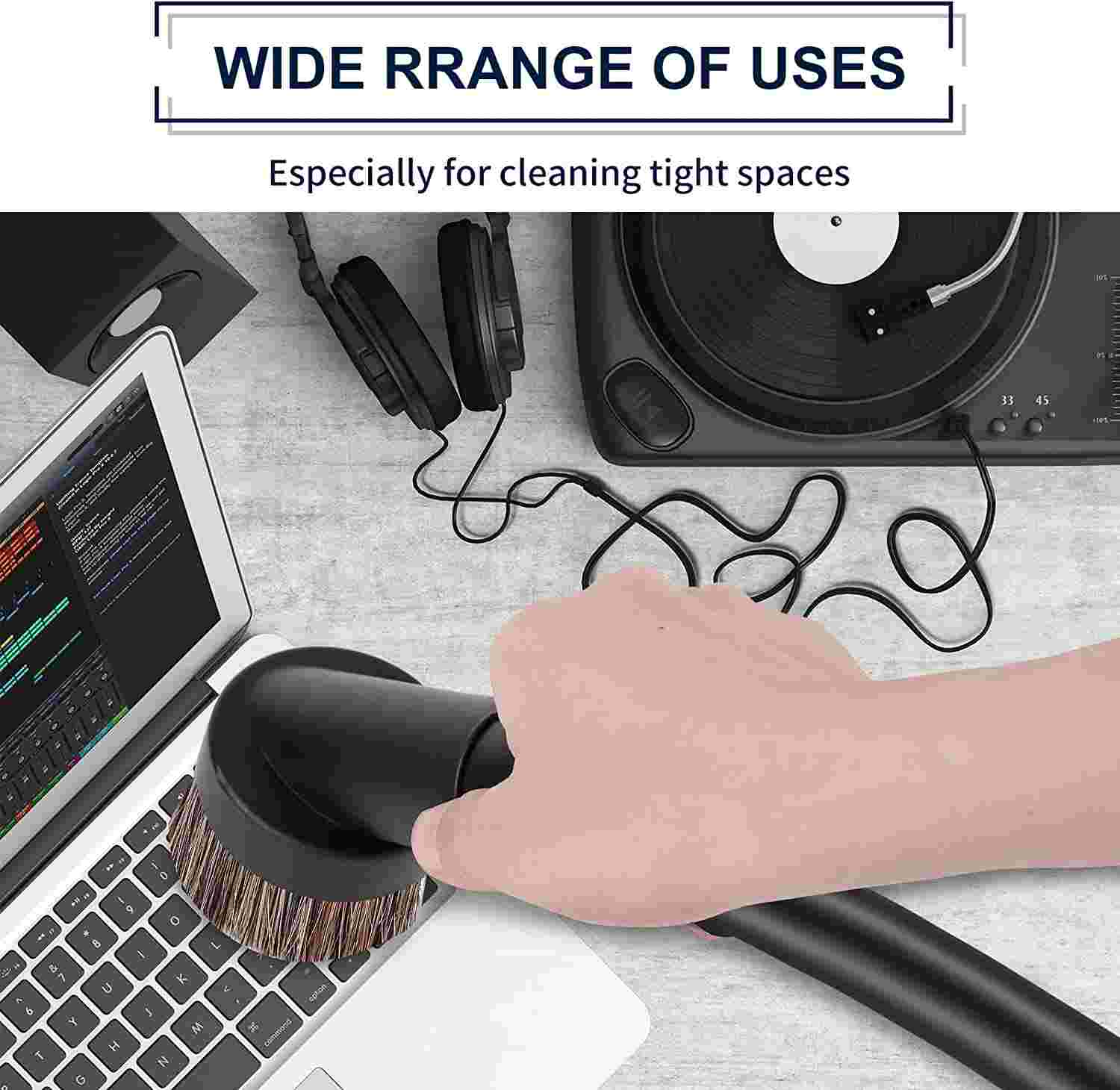 KEEPOW 36mm Horse Hair Vacuum Attachment Brush With 25mm/1", 32mm/1-1/4", 35mm/1-3/8" Hose Universal Connector