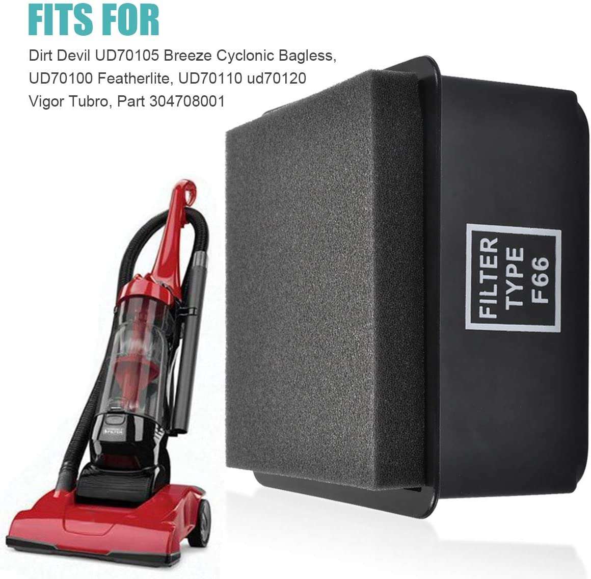 KEEPOW 1301F Vacuums Filter for Dirt Devil Uprights