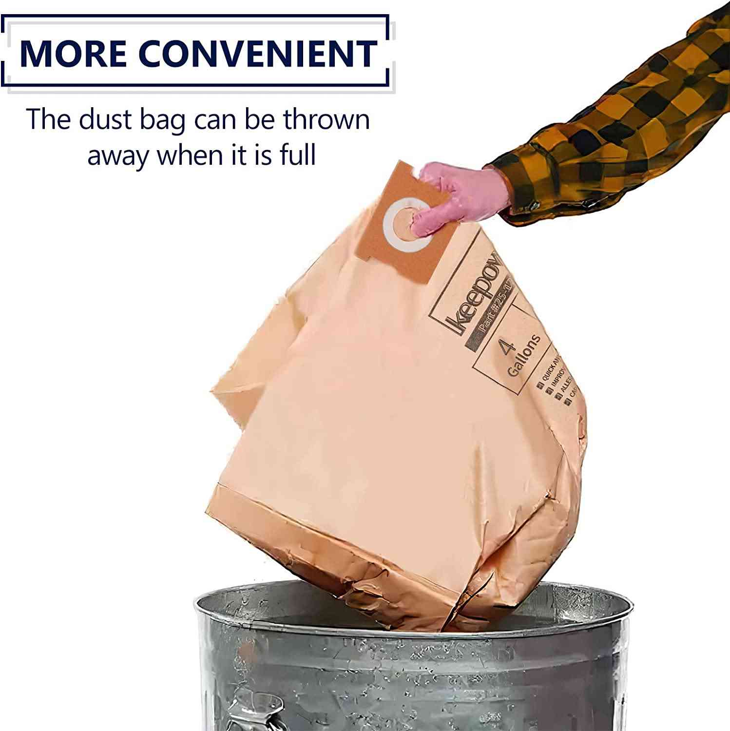 KEEPOW Vacuum Bags for Stanley and Porter Cable 4 Gallon Wet/Dry Vacuums