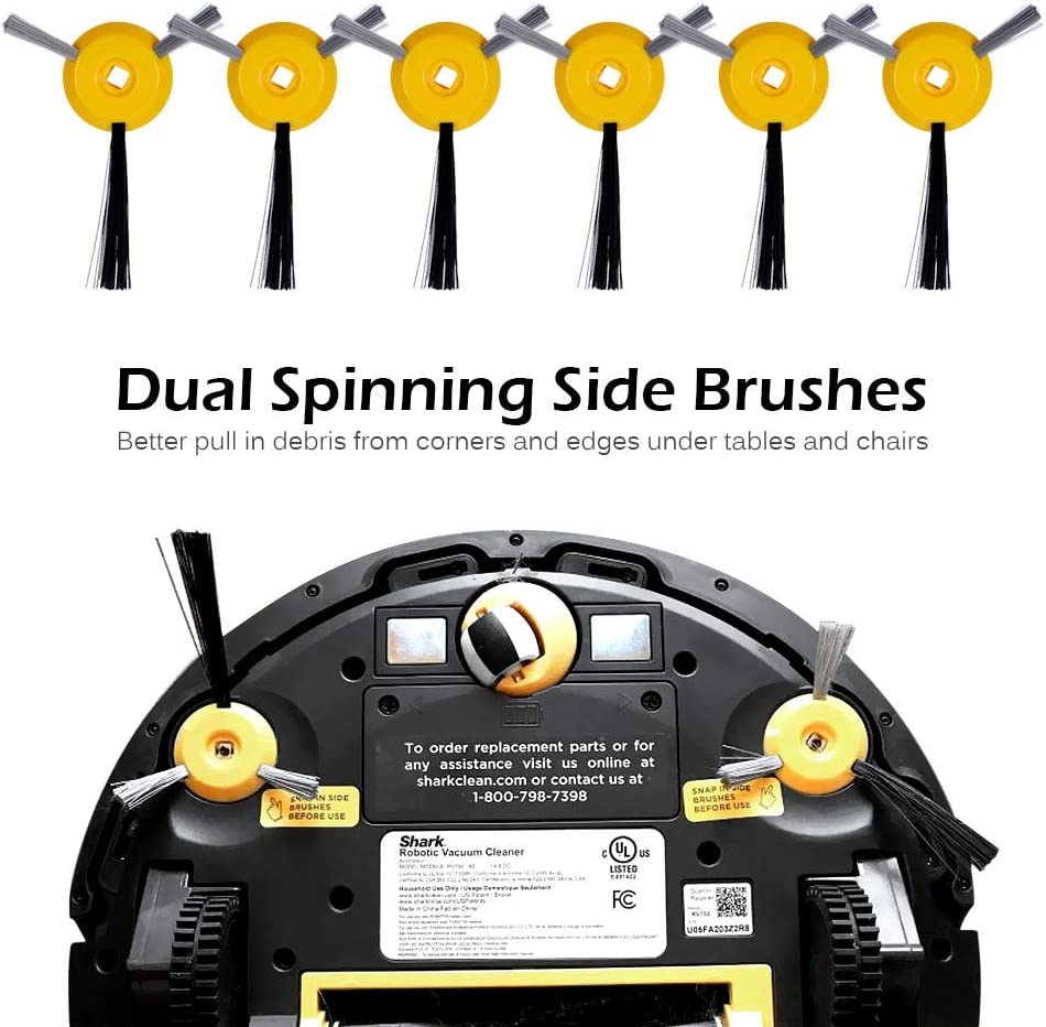 6 Pack Side Brushes Replacement Parts for Shark R85 RV750 RV720 S87 RV850 RV851WV Vacuum