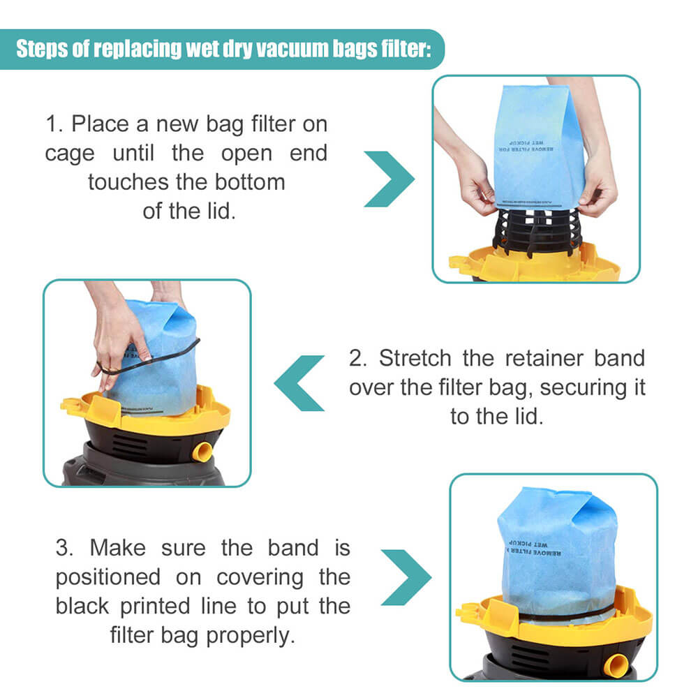 KEEPOW 6601D WS01025F2 Wet Dry Vacuum Bags for Workshop