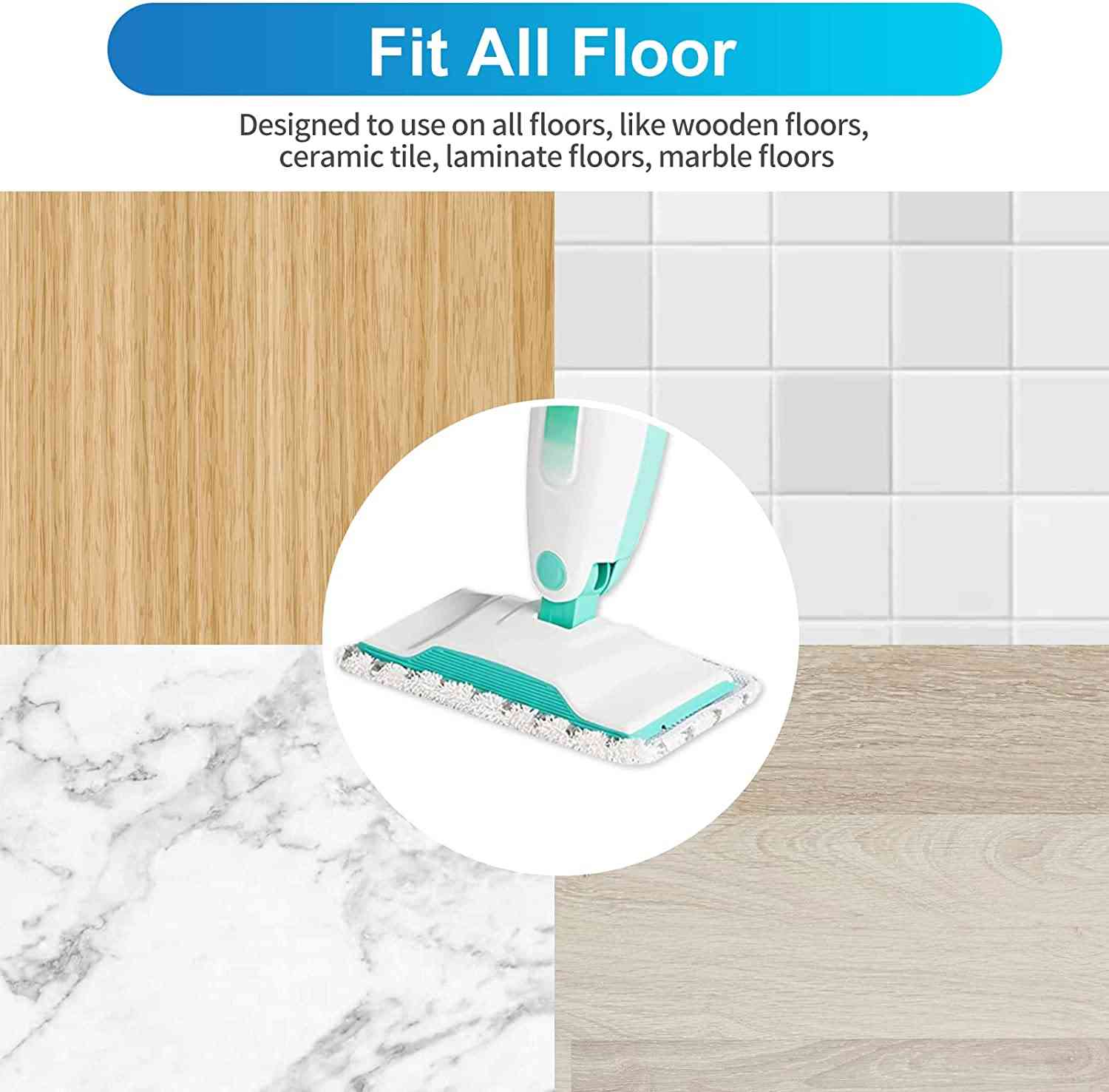 KEEPOW 5322M Steam Mop Pads Replacement for Shark 5 Pcs