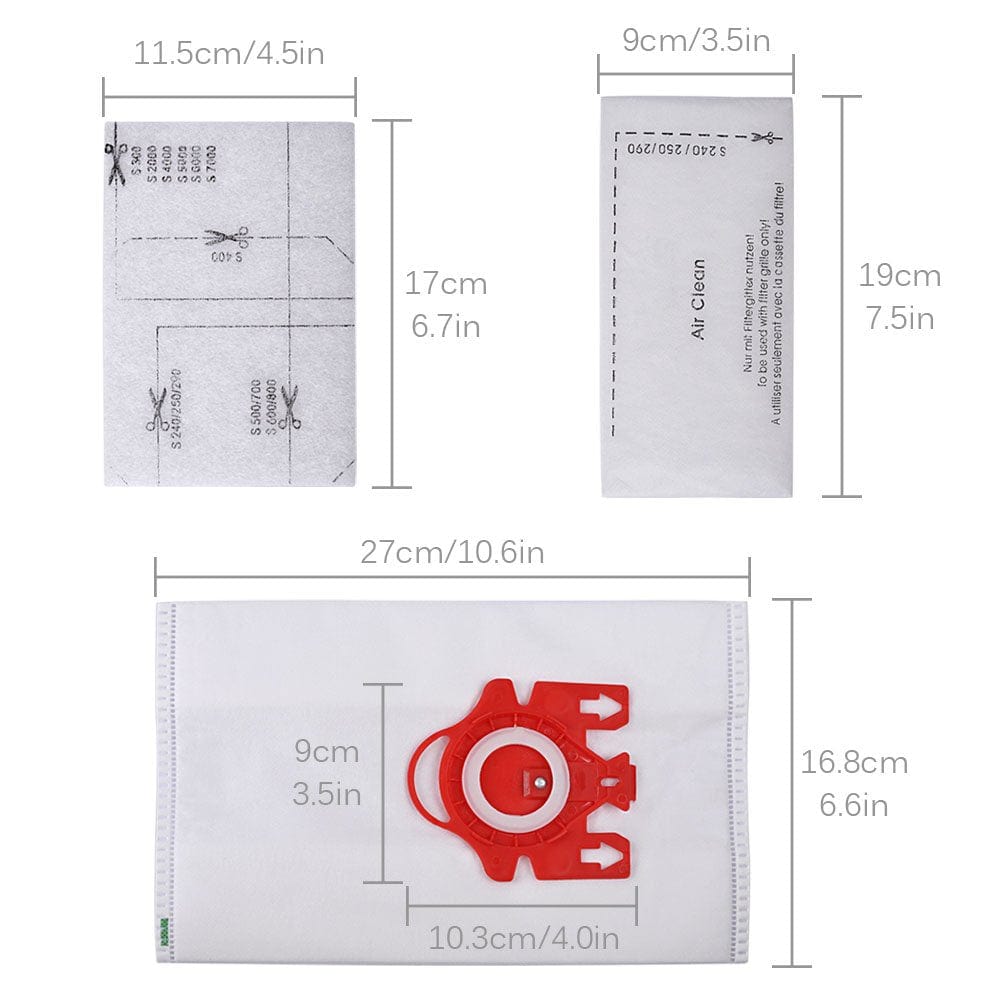 KEEPOW 3906D Vacuums Bag & Filter for Miele 15 Pcs