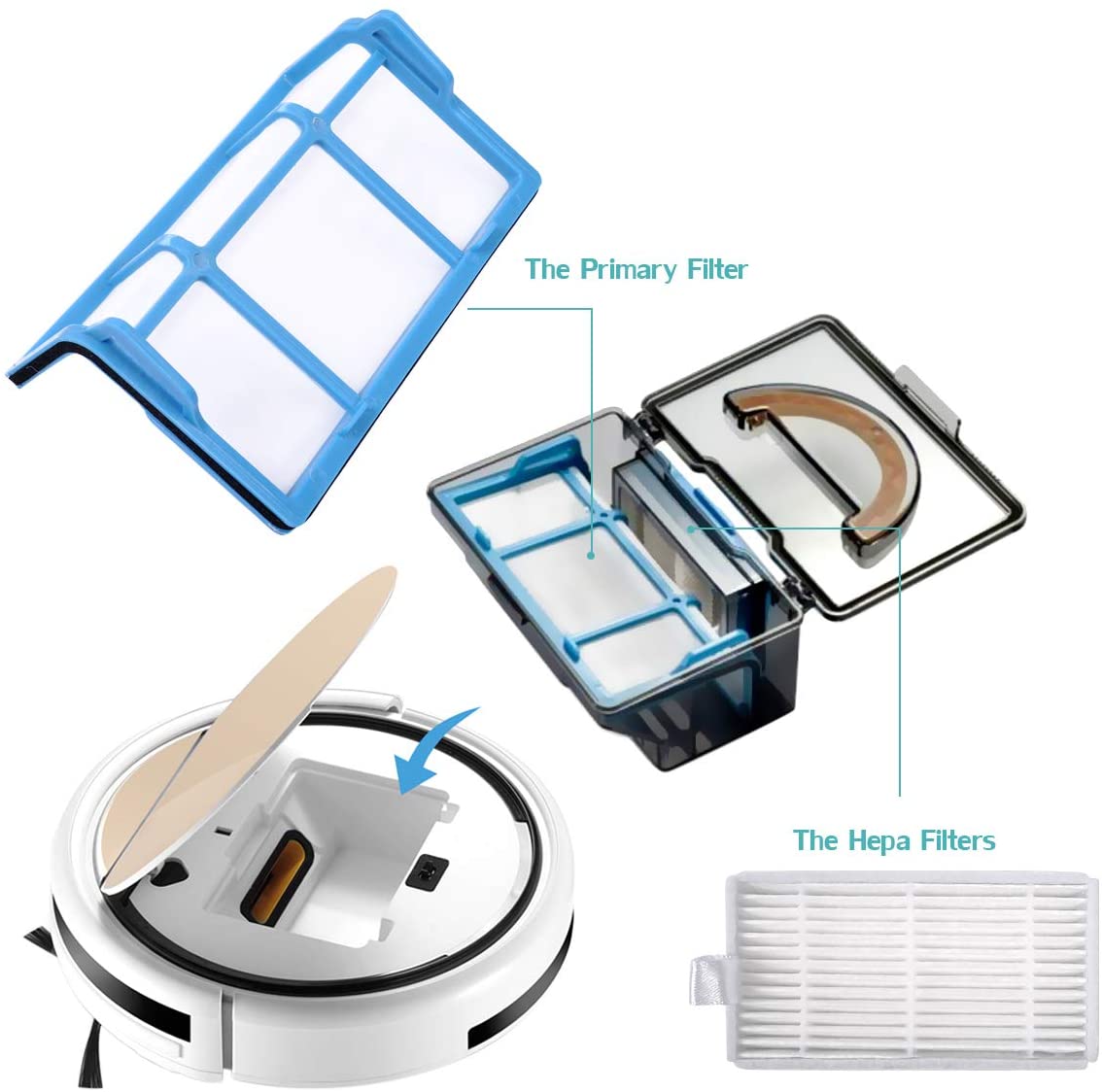 KEEPOW 2604R Robot Vacuum Replacement Parts for ILIFE