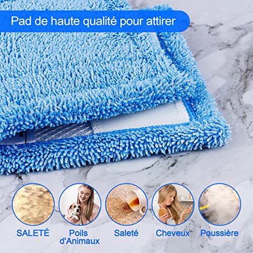 KEEPOW Tampons bleus pour tous les balais plats de 10 à 12 pouces 6 pièces