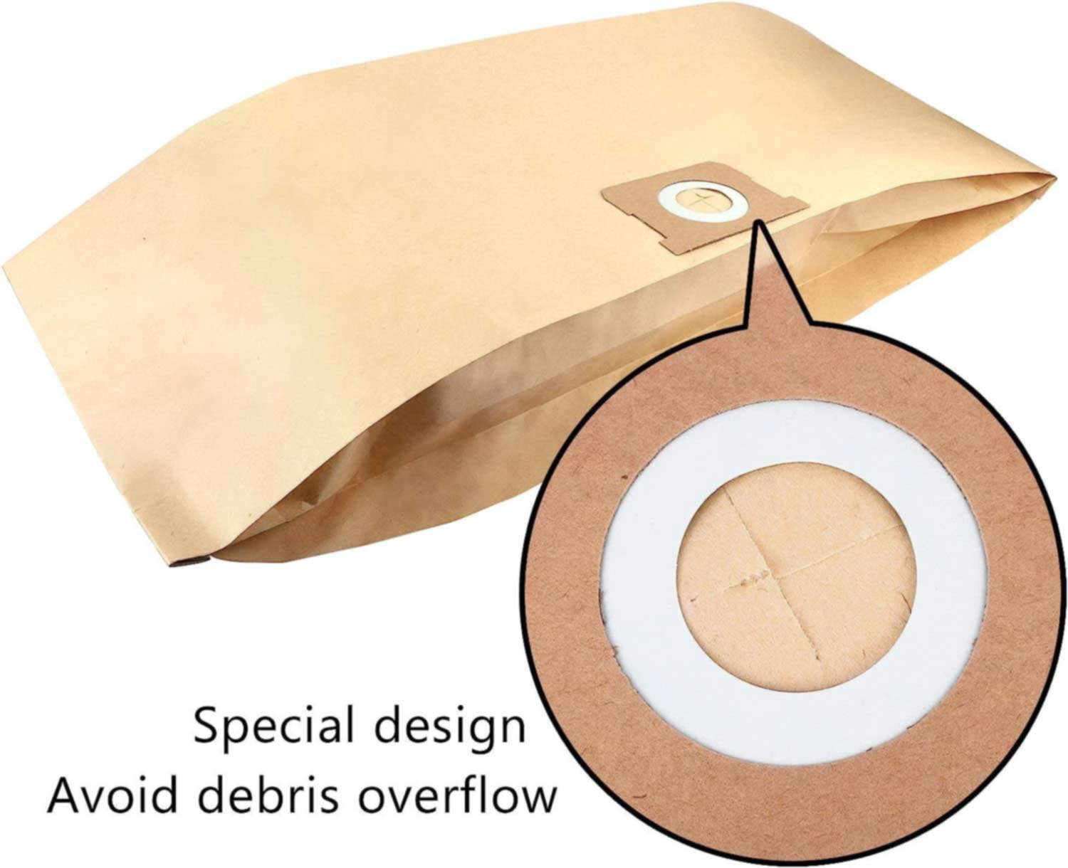 KEEPOW 5602D 19-3100 Shop Vac Bags for 5-6 Gallon 8 pcs