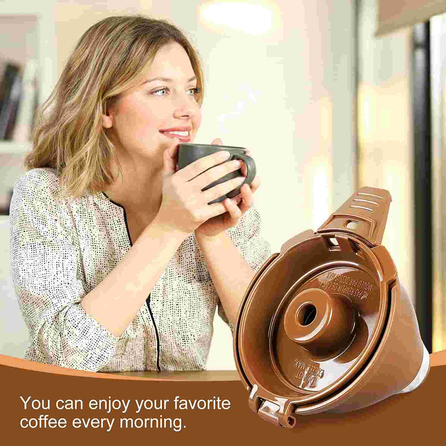 Coffee Filter KEEPOW Reusable Single Serve Coffee Brew Basket for Hamilton Beach FlexBrew Coffee Maker Filter, 2 Pack, Brown