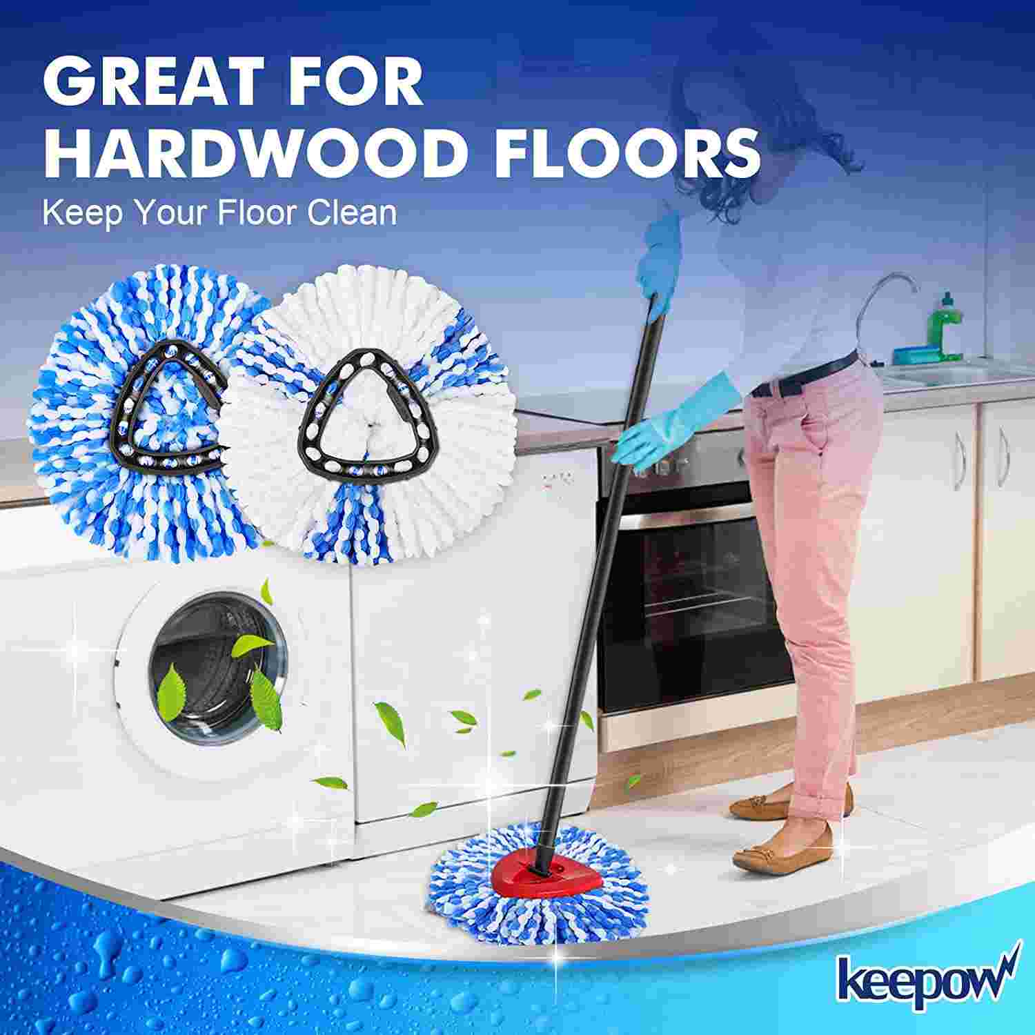KEEPOW Vacuum Bags & Vacuum Belts Compatible with Oreck Vacuum Cleaner, blue & white