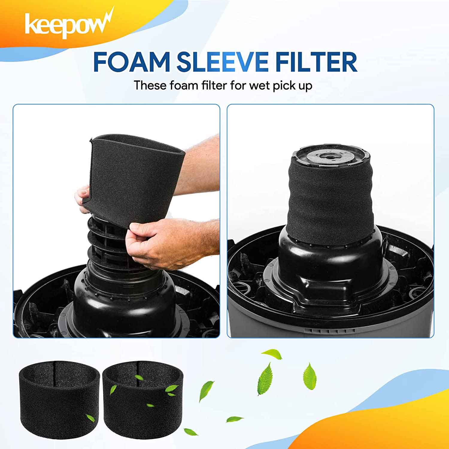 VF408 Replacement Cartidge Filter Set by Keepow for Vacmaster 4 gallon vacuum VF408