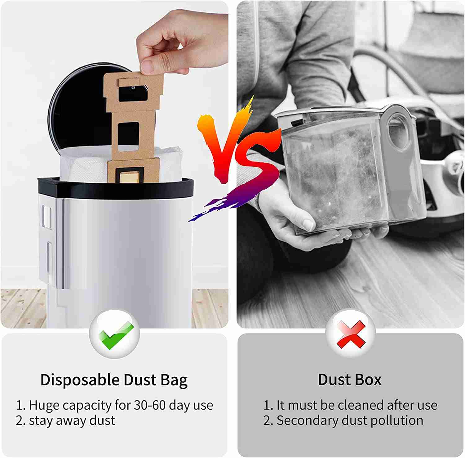 KEEPOW Dust Bag for Roborock S7 / S7+ Vacuum Cleaner Auto-Empty Dock 6-Pack