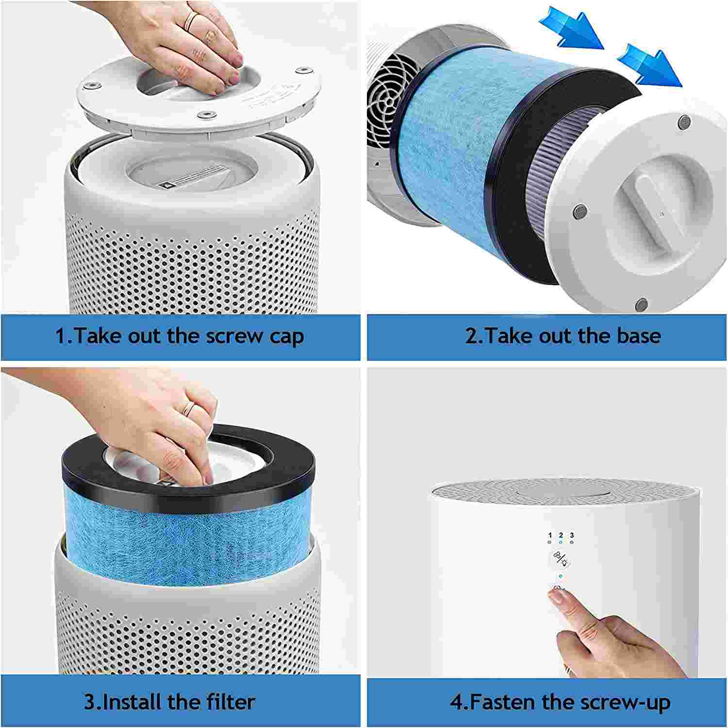 Keepow Filters for TOPPIN TPAP002 HEPA Air Purifier Comfy Air C1, Part # TPFF002 (2 Pack)