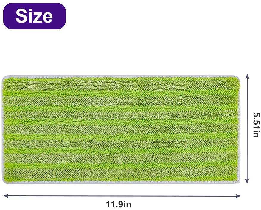 KEEPOW 5703M 11.8*5.5 Inches Green Reusable Mop Pads 5 Pcs