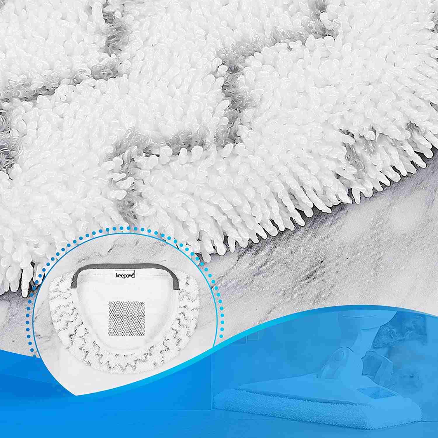 KEEPOW Replacement Pads for Bissell Powerfresh Steam Mop 1940 1544 1440